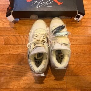 Off-White x Jordan 4 Retro Sail Wedge Sneakers